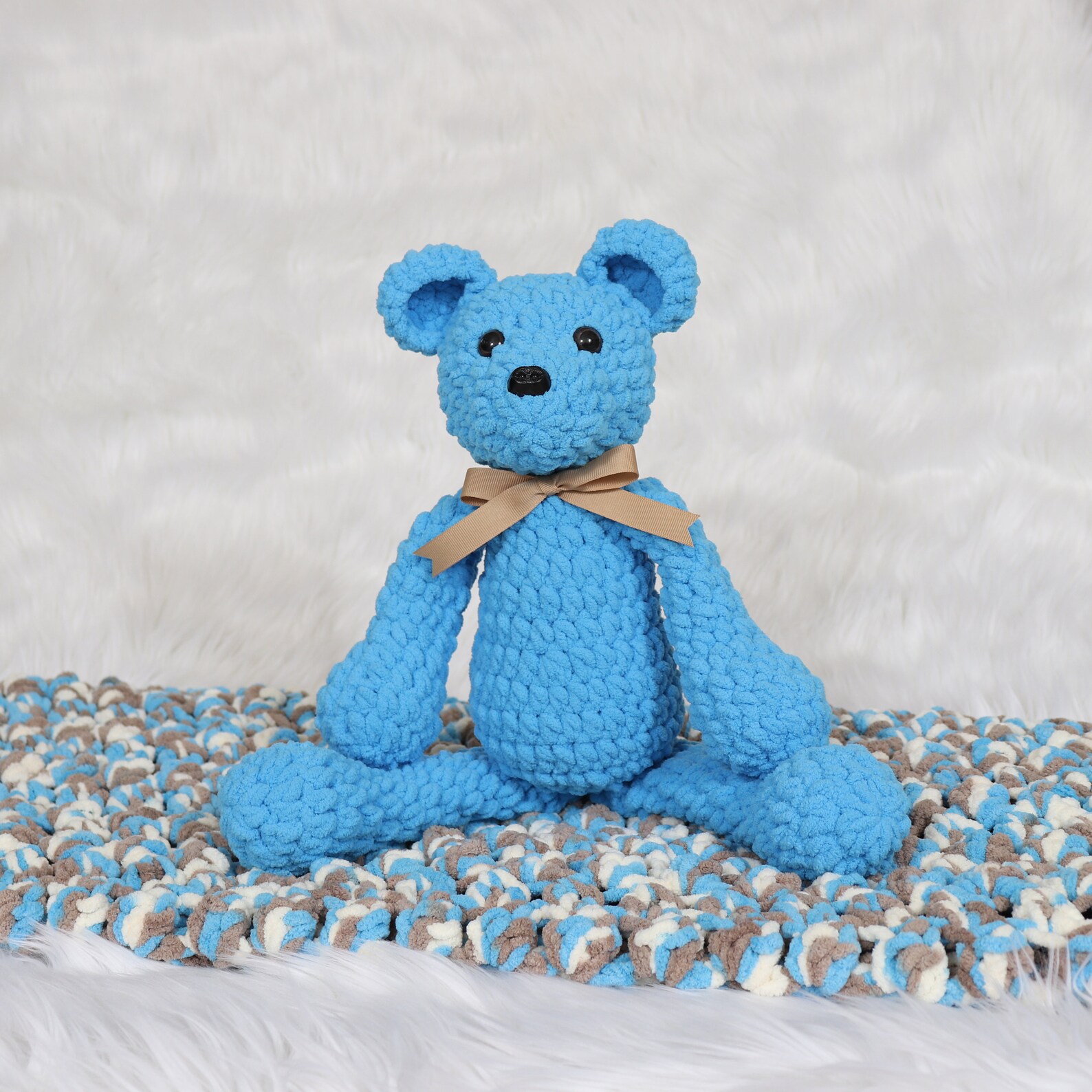 Teddy Bear and Blanket Set Baby Blanket and Rattle Set Etsy