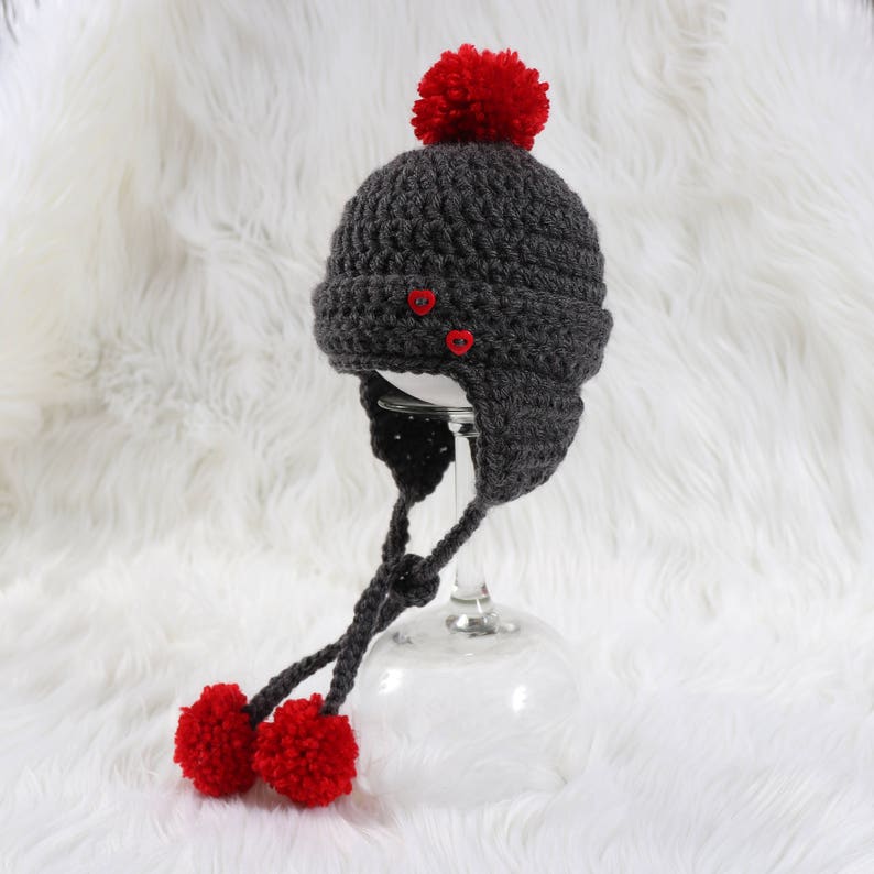 Baby Earflap Hat Boy Valentine Hat 1st Valentines Day Etsy