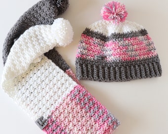 Hat and Scarf sets For Toddlers And Kids, Pom hats, Scarves With Poms, Boys Hat and Scarf, Girls Hat and Scarf, Ski Wear, Snow wear For Kids