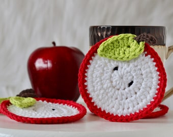 Montaña De Manzana, Set De 4, Montaña De Manzana Roja, Regalo De Agradecimiento Del Maestro, Regalo De Inauguración De Casa, Decoraciones De Manzana Para Cocina, Montaña Rusa De Taza De Ganchillo