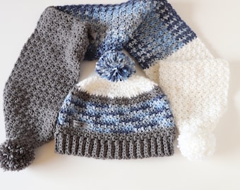 Hat and Scarf sets For Toddlers And Kids, Pom hats, Scarves With Poms, Boys Hat and Scarf, Girls Hat and Scarf, Ski Wear, Snow wear For Kids