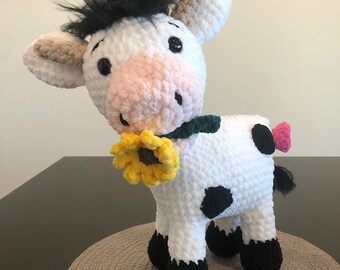 Regalo di animali da fattoria ripieni di mucca da latte per bambini e collezionisti di peluche -Holstein Friesian
