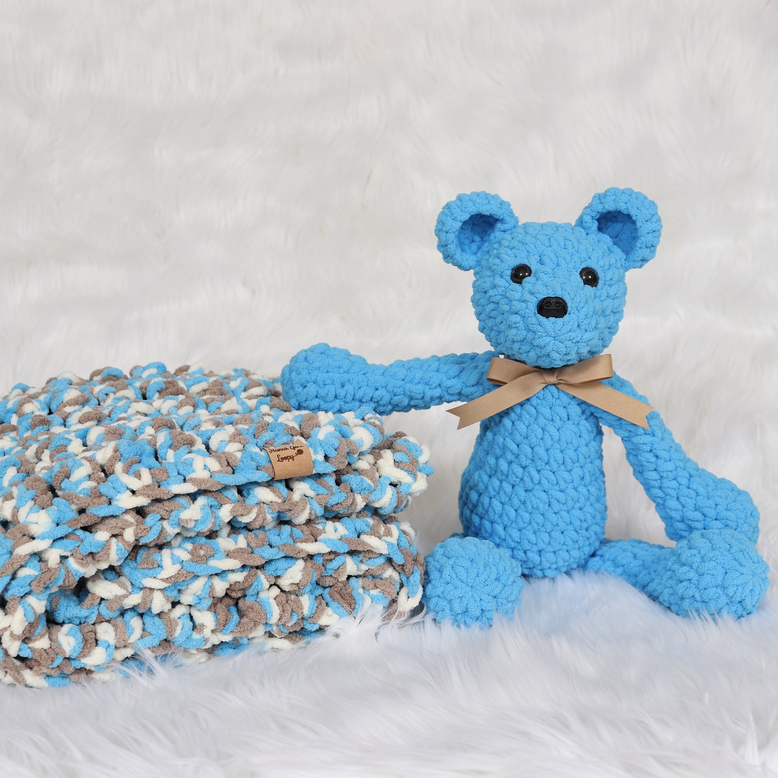 Teddy Bear and Blanket Set Baby Blanket and Rattle Set Etsy