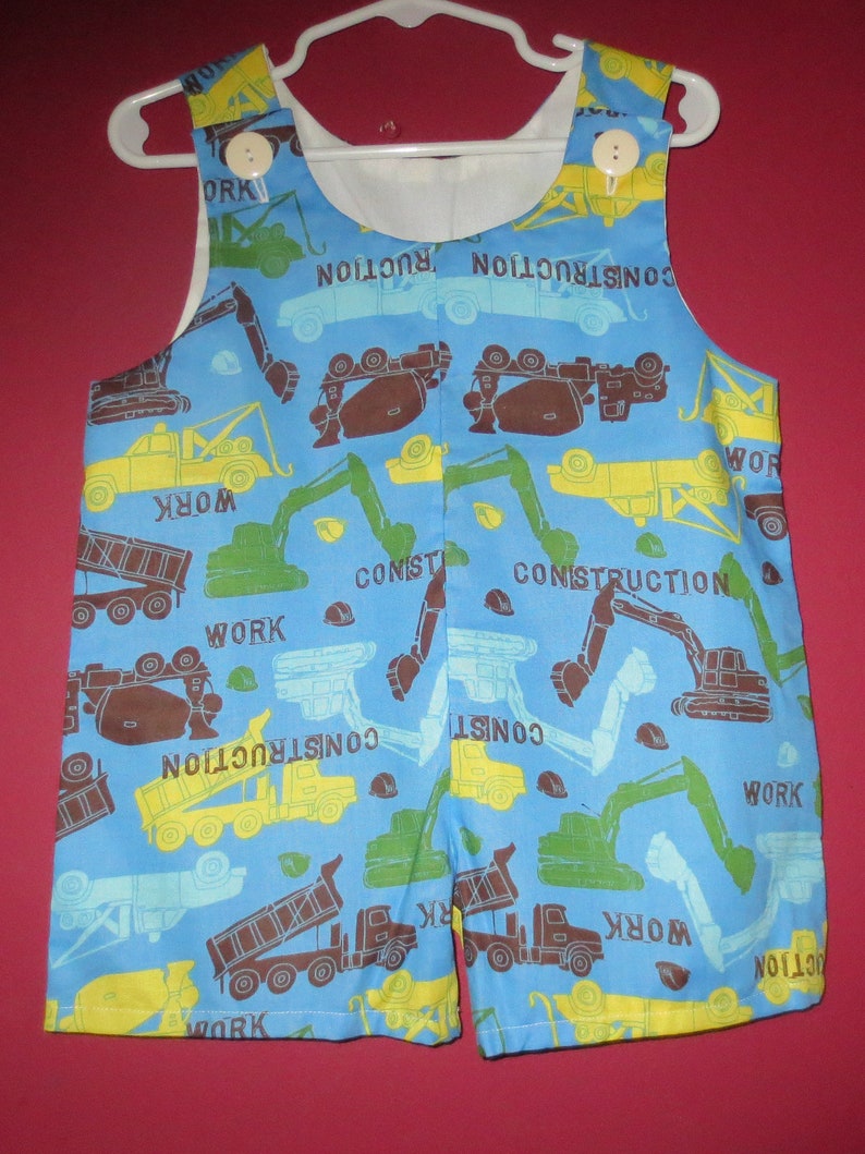 Construction Equipment Handmade Boys Romper Size 24 months