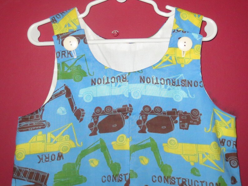 Construction Equipment Handmade Boys Romper Size 24 months