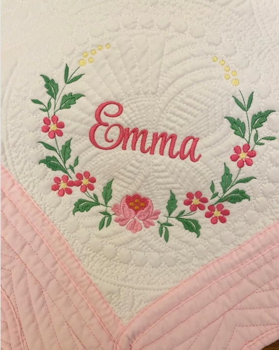 Personalized Baby Heirloom Quilt Baby Monogrammed Quilt Etsy