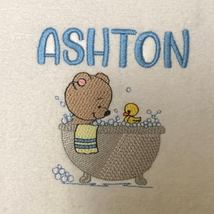 Embroidered Personalized Kids Hand Bath Towel Kids Custom Embroidery Towel Gift for Kids image 3