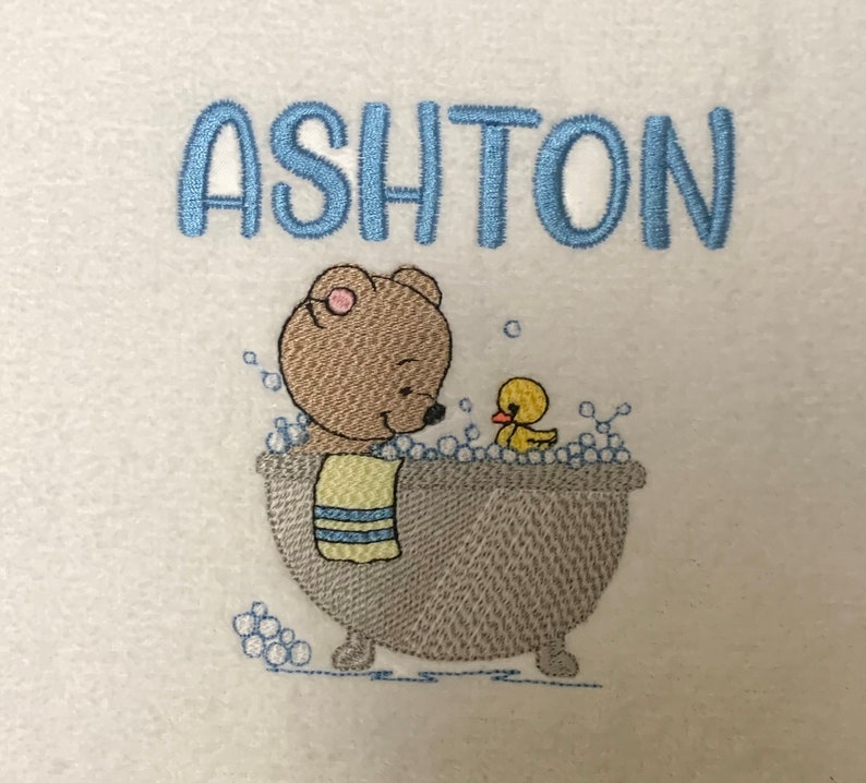 Embroidered Personalized Kids Hand Bath Towel Kids Custom Embroidery Towel Gift for Kids image 3