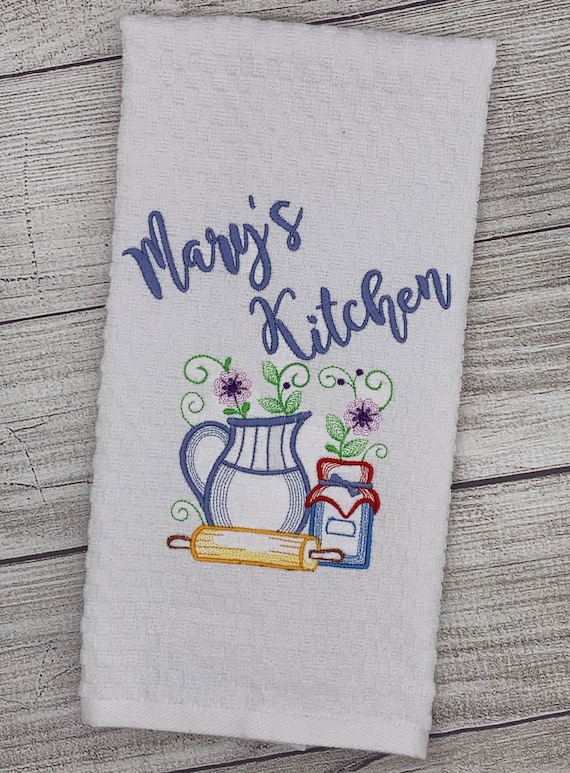 Custom Embroidered Dish Towel Tea Towels Home & Living Kitchen & Dining