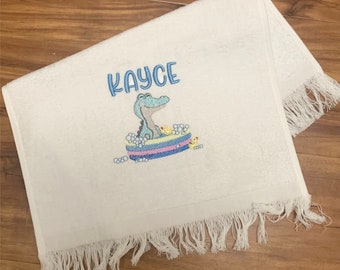 Embroidered Personalized Kids Hand Bath Towel - Kids Custom Embroidery Towel - Gift for Kids