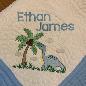 Personalized Baby Quilt: Embroidered Name, Soft Cotton Blanket