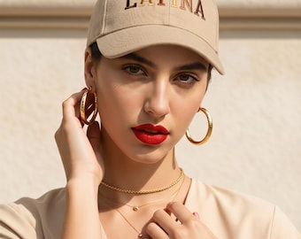 Embroidered Latina Baseball Cap: Adjustable Wool Blend Hat