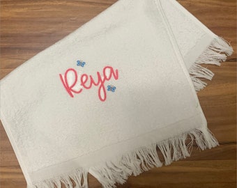 Embroidered Personalized Kids Hand Bath Towel - Kids Custom Embroidery Towel - Gift for Kids