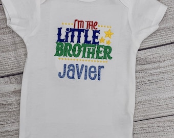 Personalized I'm the Little Brother Bodysuit - Embroidered