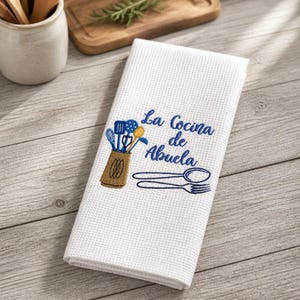 Embroidered Kitchen Towel - La Cocina de Abuela \ Mother's Day Gift  \ Gift for Abuela