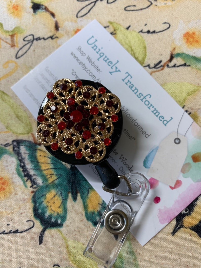 Decorative Retractable ID Badge Holder