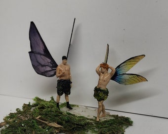 Realistic fairy miniatures.men fairy figurines. Terrarium fairies. light skin fairy. Naughty male fairy miniatures. Fairy Flipping the bird