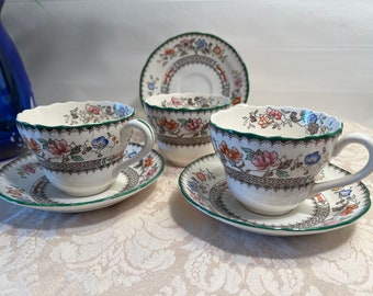 Vintage Copeland Spode England CHINESE ROSE, cup and saucer sets