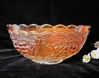 Imperial Glass IMPERIAL GRAPE Marigold Carnival Glass Bowl!