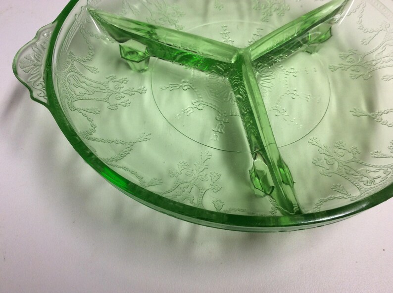 Anchor Hocking Green Depression Glass Cameo Etsy