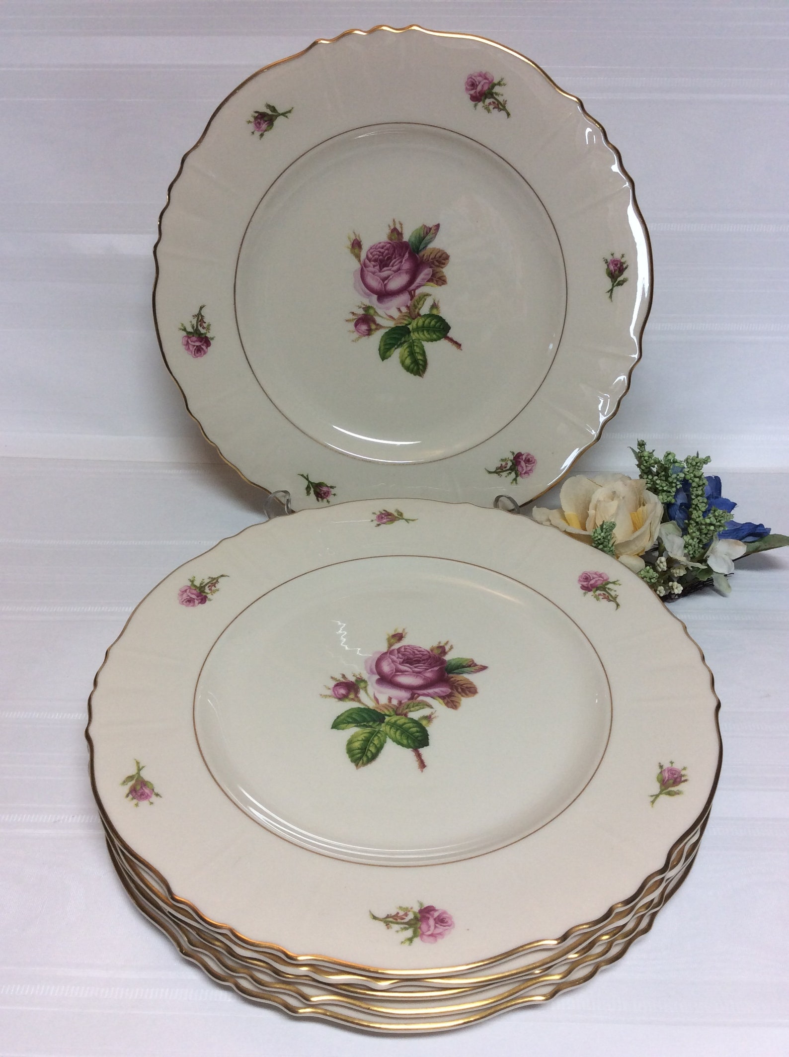 Syracuse China Federal Shape VICTORIA Rose Pattern 10 Dinner Etsy