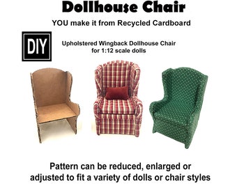 Dollhouse Chair Cardboard DIY PDF Pattern by Gwynne Ross