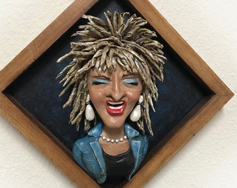 Tina Turner Wall Art Sculpture MTV by Gwynne Ross WithHueInMind