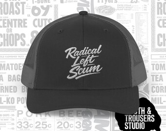 Radical Left Scum Snapback Trucker Cap | Script Logo Mesh Back