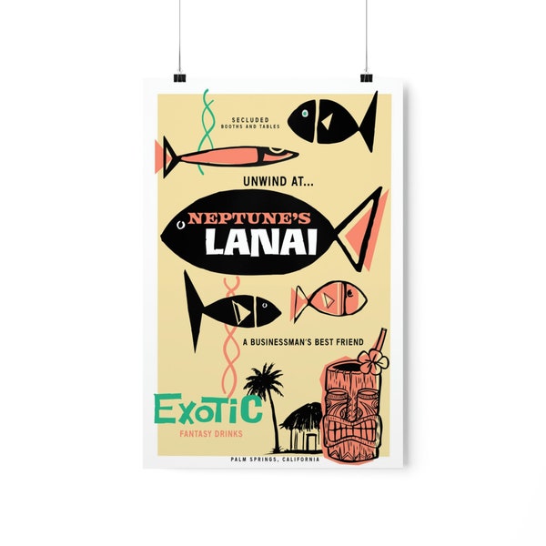 Neptune's Lanai Retro Premium Matte Vertical Poster