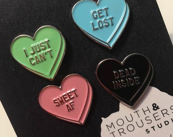 Candy Heart Enamel Pins