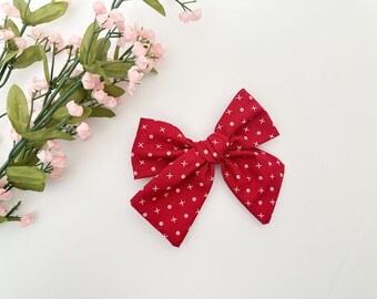 Valentine’s Day bow | Red XO Bow | Millie Style Bow | Large tied bow | Kates Bows