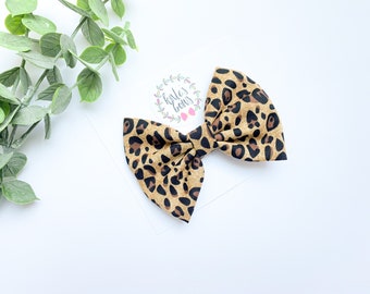 Leopard print hairbow | pinch bow | leopard print baby headband | Hairbows | Hair Clip | Nylon Headband | Leopard Bow | Kate’s Bows