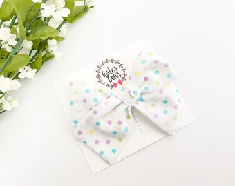 | d’arc de Pâques à pois pastel | Spring Hairbows Millie Bow | Kates Bows | Nœuds | Bandeaux pour bébé | | des arcs à cheveux Arcs de printemps