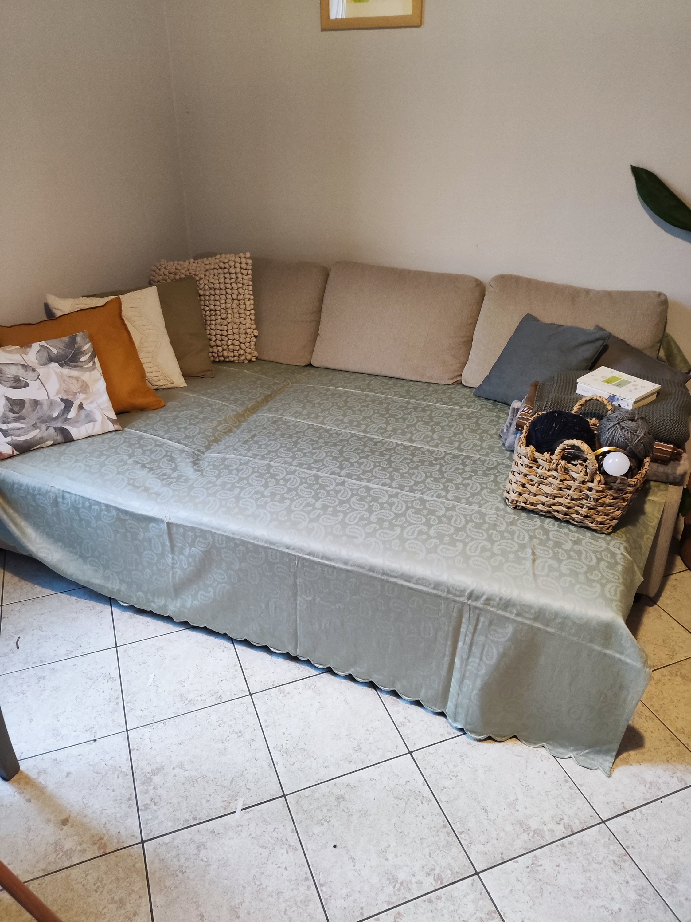 Coperta multiuso in cotone Ferd Grigio 180x260 cm, plaid per letto,  Copriletto, copridivano, foulard per divano, copertura per divano