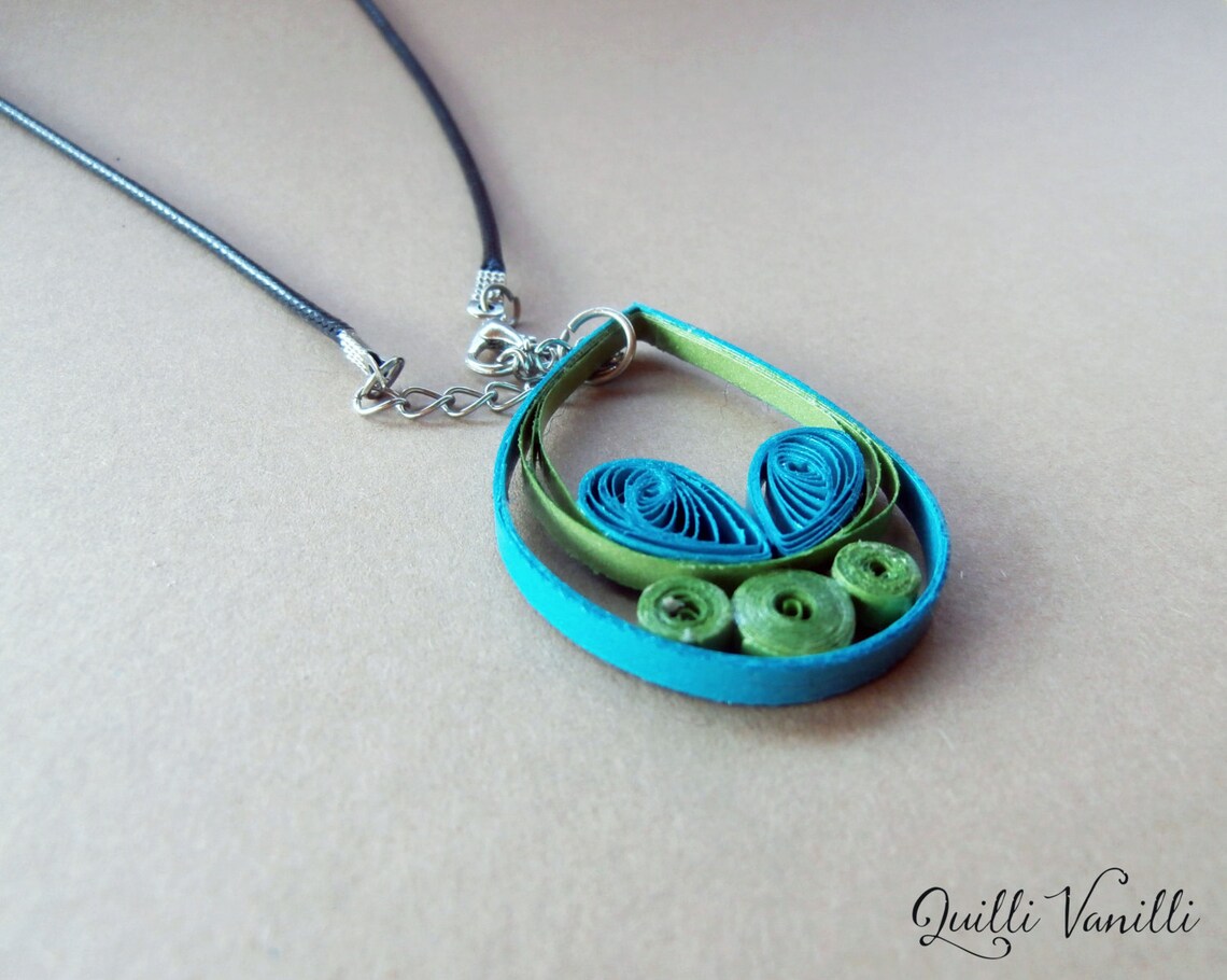 Paper Quilled Necklace Paper Quilling Jewelry Quilled Etsy
