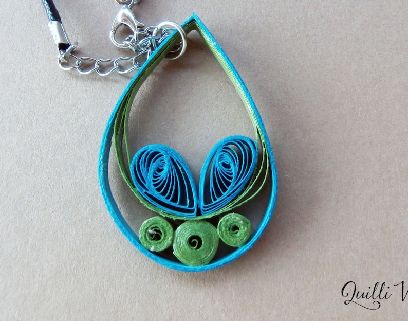 Paper Quilled Necklace Paper Quilling Jewelry Quilled Etsy