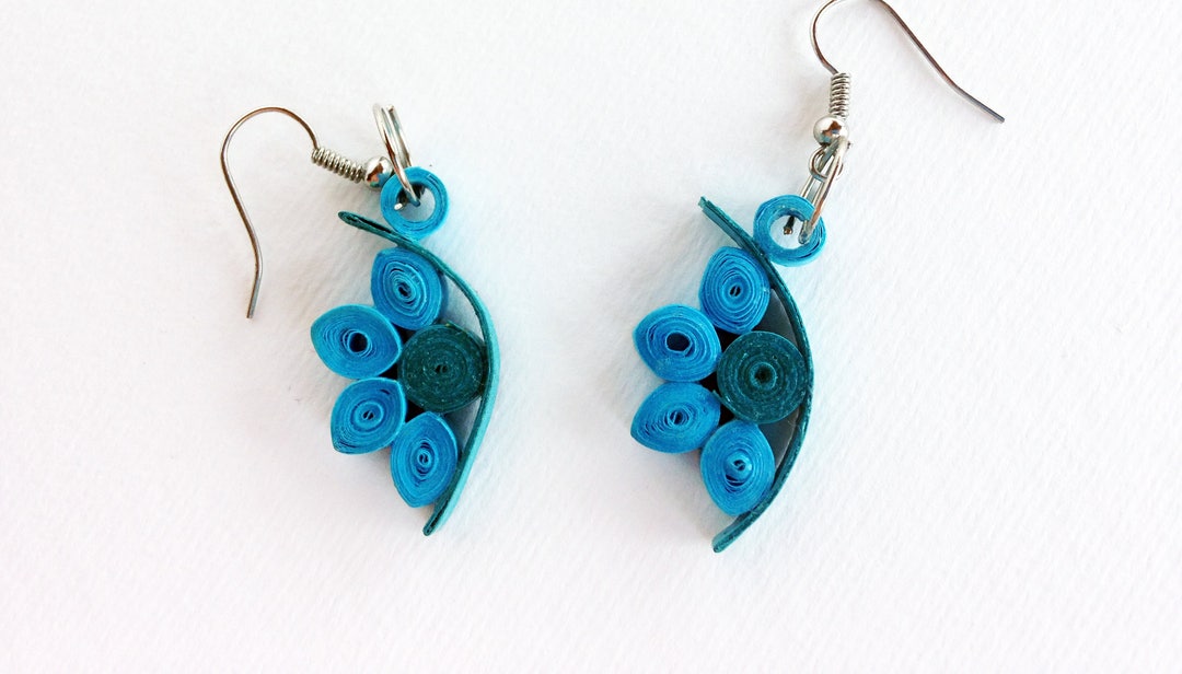 Paper Quilled Earrings Paper Quilling Jewelry Quilled Etsy