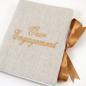 Engagement Photo Album 5X7, Personalized Wedding Album, Monogram Linen Photo Album, Engagement Gift, Custom Wedding Photo Album Couples Gift