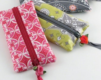 Estuche de viaje para pañuelos, porta pañuelos, estuche para tampones, estuche pequeño con cremallera, monedero de vinilo, billetera pequeña, tarjetero, regalo para el Día de la Madre.
