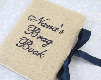 Personalized Grandma Brag Book~ Grandma Monogrammed Photo Album 4x6 ~ Linen Photo Album~ Name Photo Album 4x6 ~ Personalized Photo Brag Book