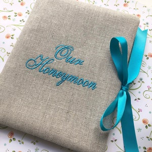 Honeymoon Photo Album, Personalized Wedding Album, Honeymoon Linen Photo Album 4x6, Honeymoon Gift, Custom Wedding Photo Album 5X7