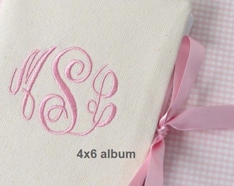 Personalized Photo Album ~ Monogram Brag Book ~ Custom Baby Photo Album ~ Ivory Cotton Photo Album ~ Custom Wedding Album ~ 4x6 Photo Album