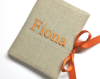 Álbum de fotos personalizado para niños, álbum de fotos para niñas, álbum de fotos personalizado para bebés, álbum de fotos para niños, álbum de fotos de lino con nombre, 4 x 6