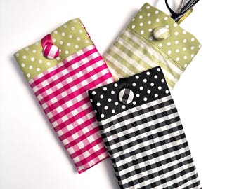 Estuche de seda para gafas, estuche blando para gafas, estuche para gafas de lectura, estuche de cuadros vichy, regalo para madres, estuche para gafas de sol
