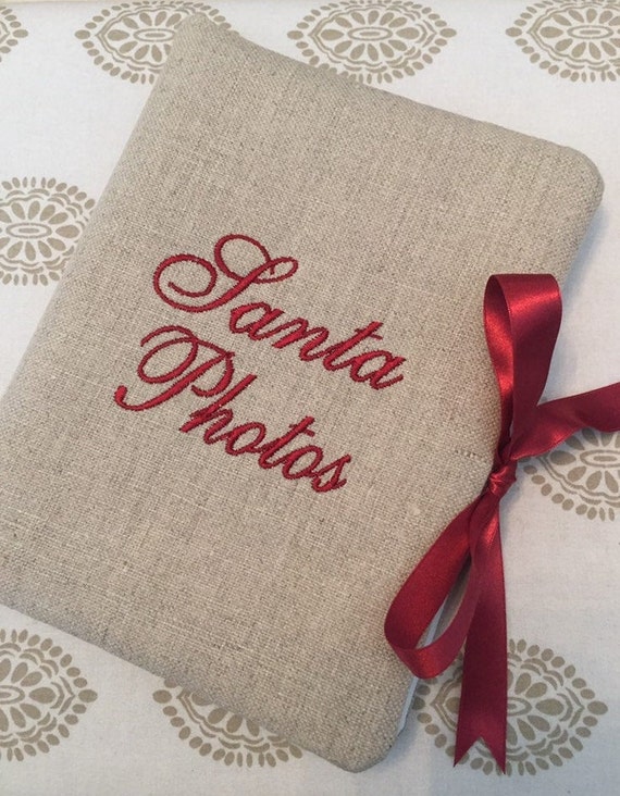 Santa Photo Album 5x7, Rustic Photo Album, 5x7 Christmas Photo Album, Santa  Pictures Photo Album 4x6, Linen Photo Album 5x7, Christmas Album 