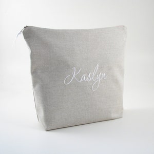 Personalized Linen Lingerie Bag for Travel, Underwear Bag, Linen Bra Bag, Large Linen Makeup Bag, Lingerie Organizer, Shoe Bag