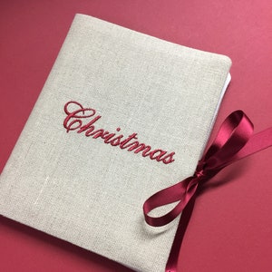 Christmas 5x7 Album for Photos, Personalized Photo Album, 5x7 Christmas Photo Album, Santa Photo Album, Custom Linen Christmas Album 5x7