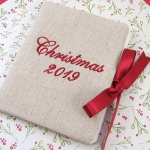 Christmas Album 4x6 Photo Album Gift ~ Personalized Photo Album 5x7  ~ Christmas Brag Book ~ Santa Photo Album, Custom Linen Photo Album 4x6