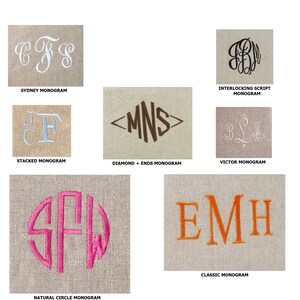 Personalized Linen Cosmetic Bag // Linen Clutch // Monogrammed Cosmetic Bag // Linen Makeup Bag // Monogram Makeup Bag // Gift for Her afbeelding 9