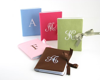 Álbum de fotos personalizado de algodón, álbum de bodas con monograma, álbum de fotos para alardear, álbum de fotos de caras blandas de 4x6
